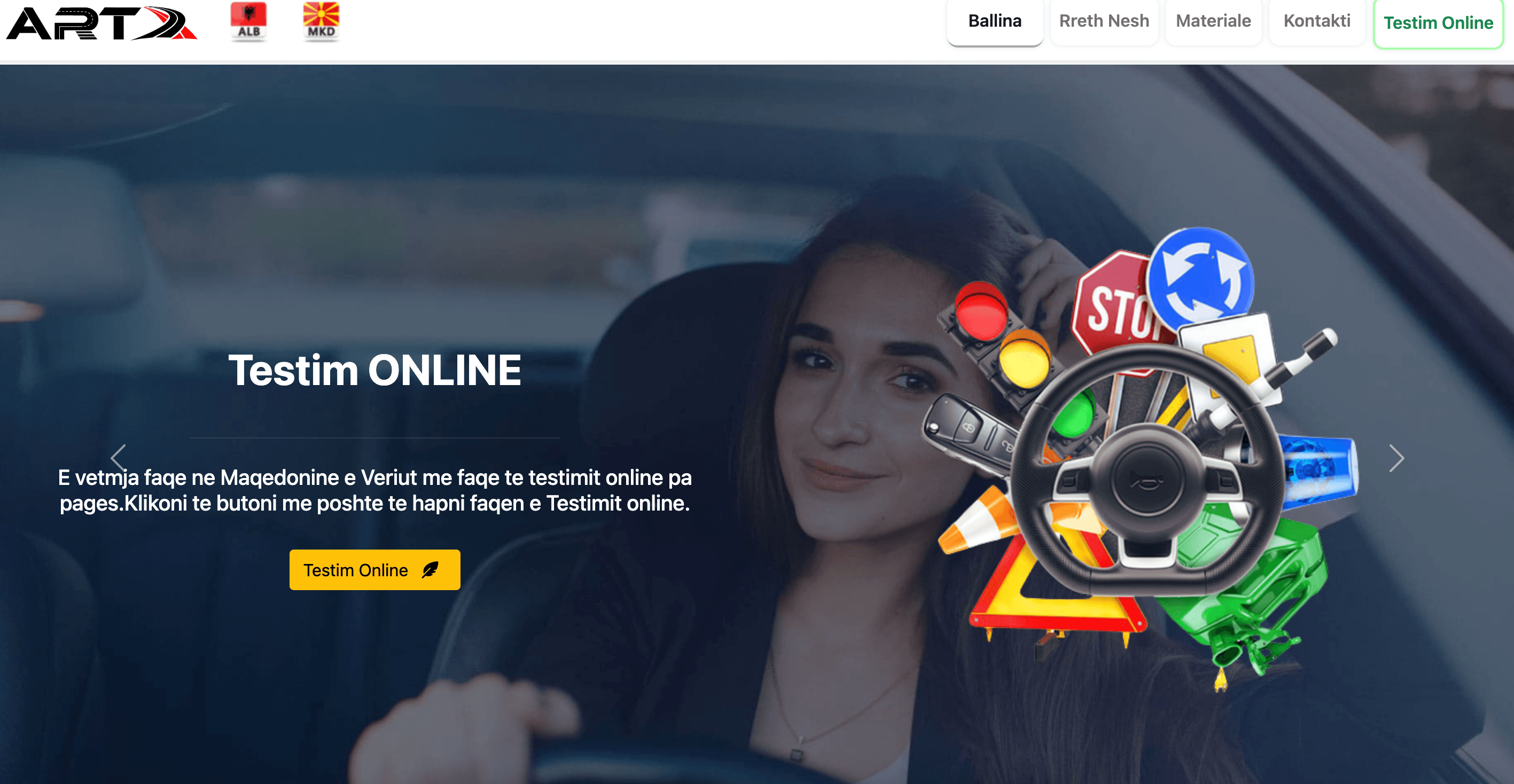Driving School 'ART' - Gostivar website project screenshot and interface preview