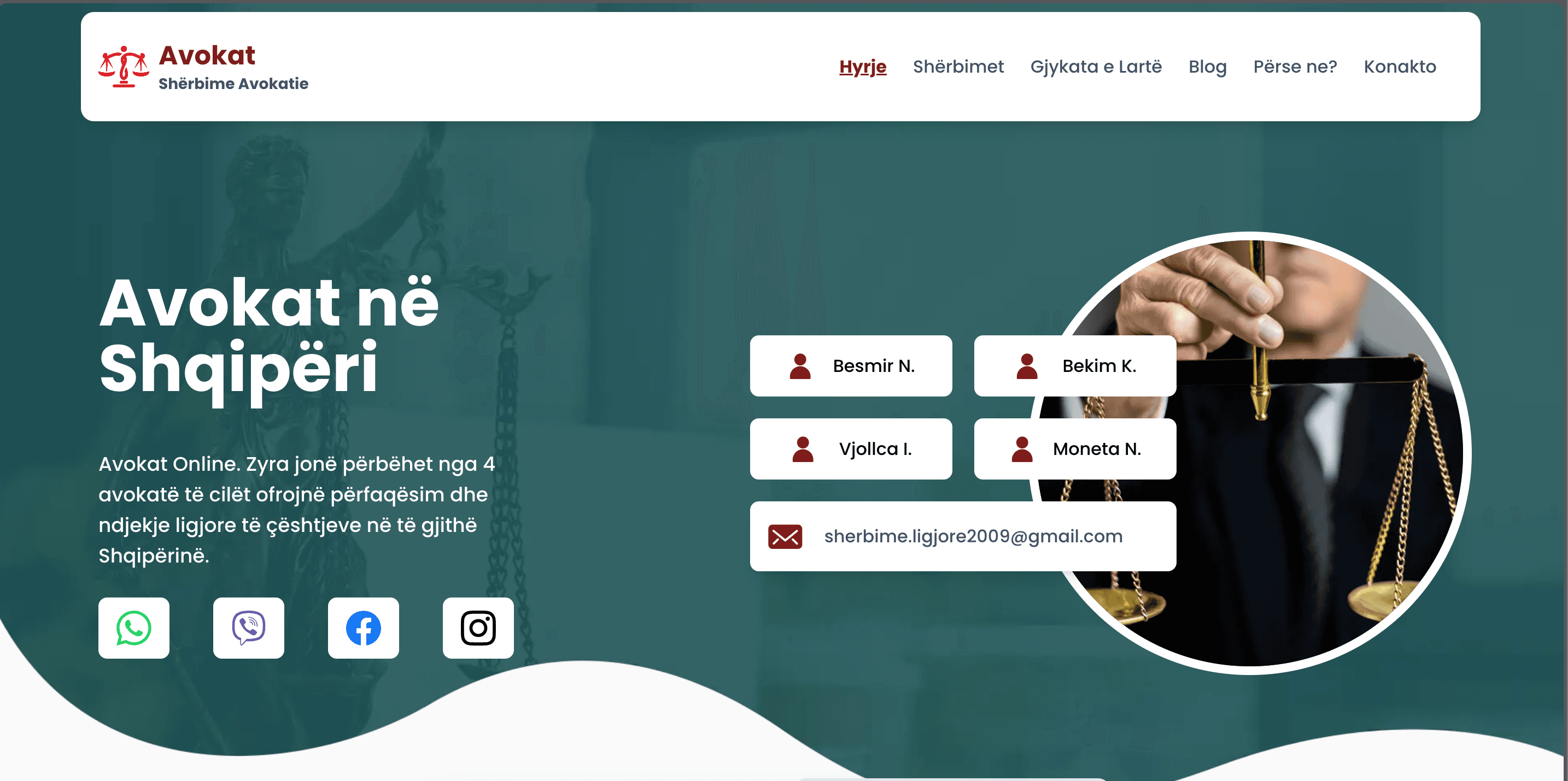 Kërkoj Avokat website project screenshot and interface preview