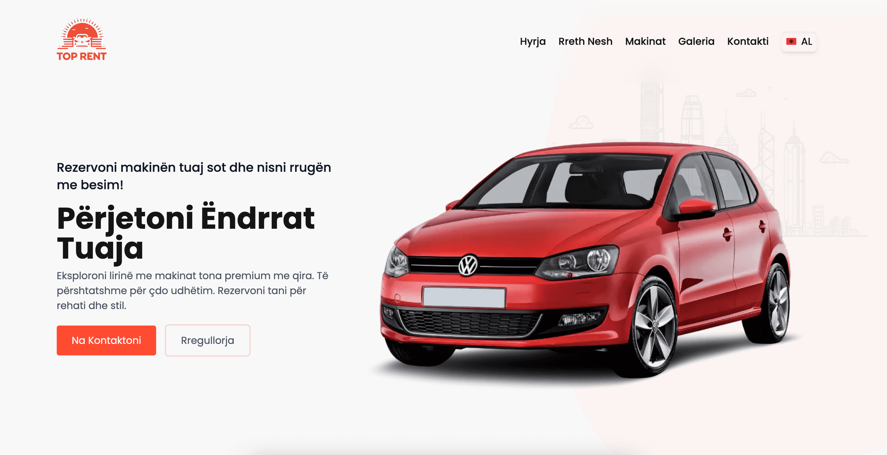 Top Rent website project screenshot and interface preview